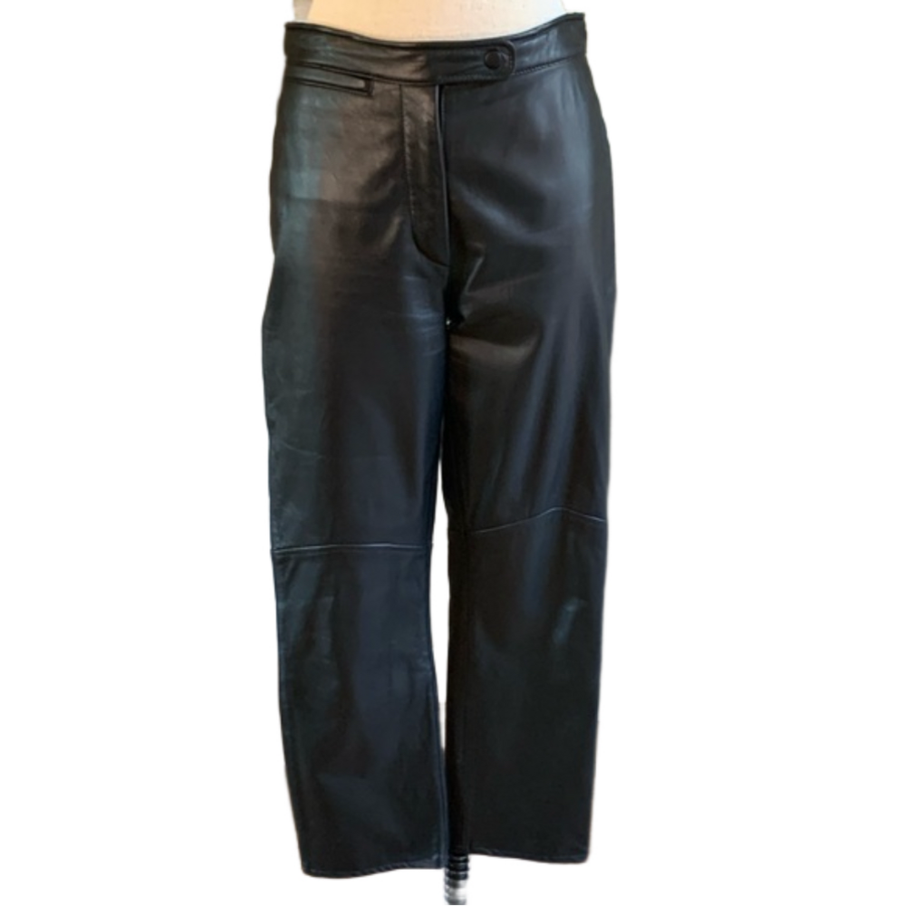 Wilsons Leather Black Straight Leg Leather Pants
